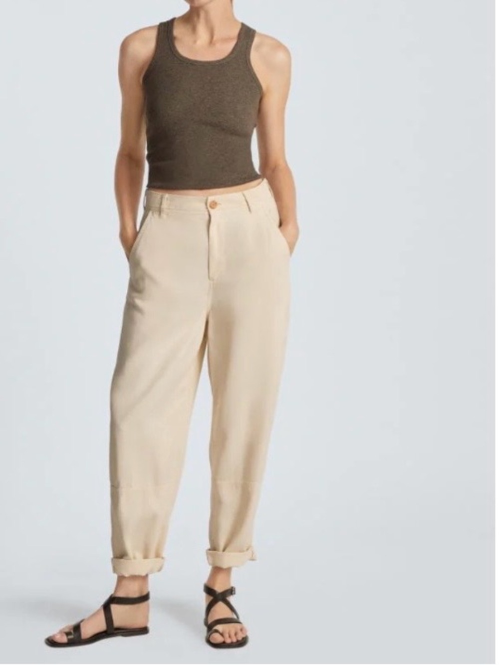 Everlane The Relaxed Barrel Pant Tencel Lyocell Sz 8 / Slouchy Curved Leg
